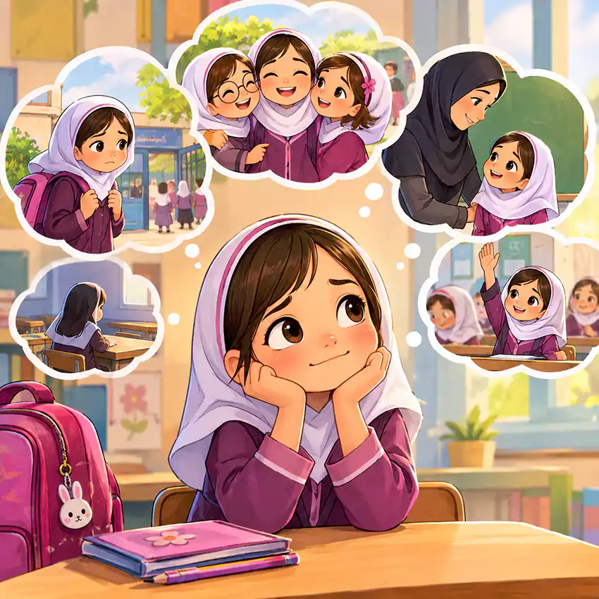 رابطه گرم معلم و دانش‌آموزان در کلاس دبستان دخترانه