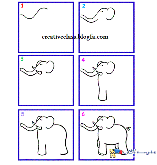 آموزش نقاشی فیل