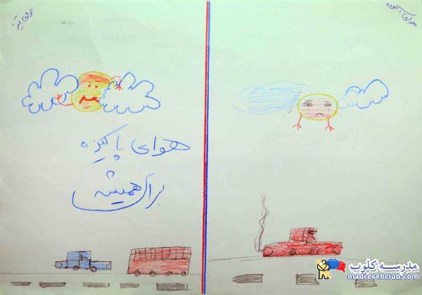 نقاشی دانش آموزان با موضوع محیط زیست