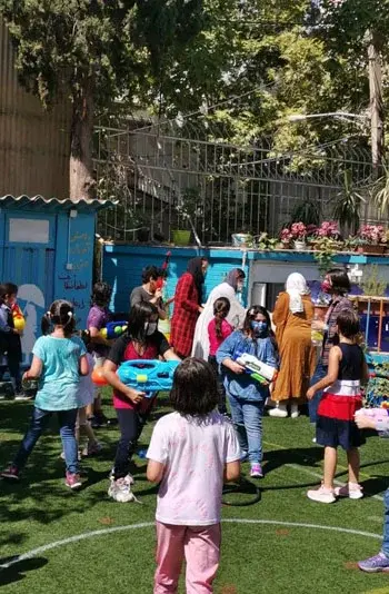 مدرسه مهرآسا، آب بازی دانش آموزان مدرسه ی دخترانه ی مهرآسا