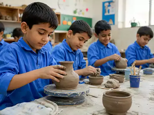 مدرسه بهان، 🏺 سفالگری در دبستان پسرانه بهان | پرورش خلاقیت از کودکی