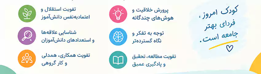دانشآموز دبستانی در حال انجام یک فعالیت خلاقانه با راهنمایی مربی